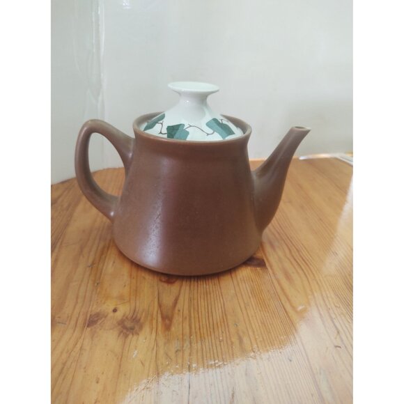 Vintage Ceramic Teapot with ivy leaf lid design, 1960s Oven King Italy - Picture 2 of 14
